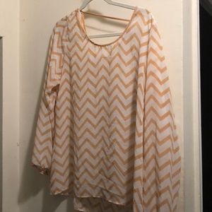Chevron blouse yellow and white